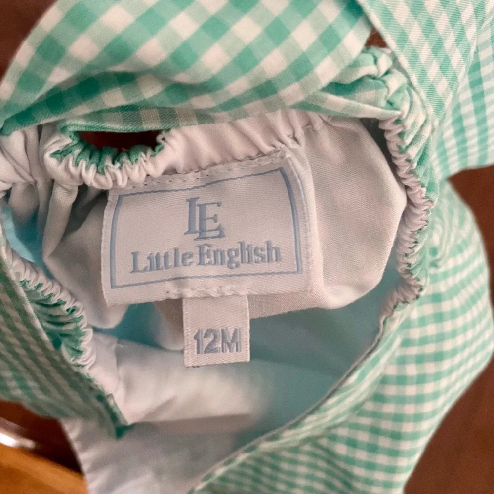 Little English Aqua Gingham Bubble